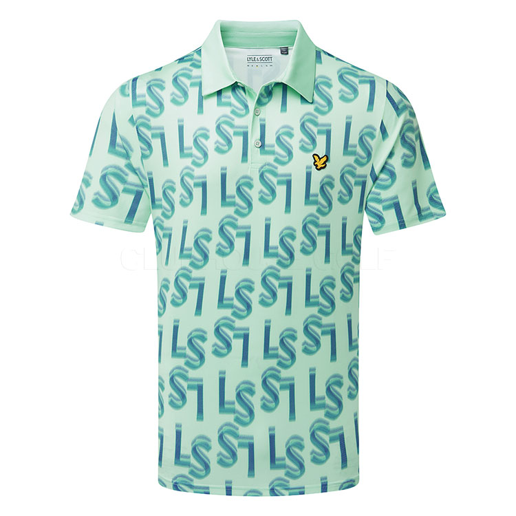 Lyle & Scott LS Monogram Printed Golf Polo Shirt Shoreline