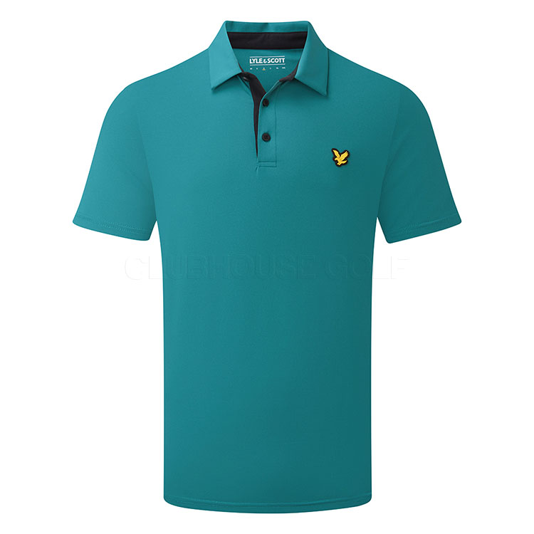 Lyle & Scott Contrast Placket Golf Polo Shirt Albatross / Jet Black