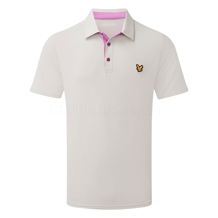 Lyle & Scott Contrast Placket Golf Polo Shirt Pebble / Contour Pink