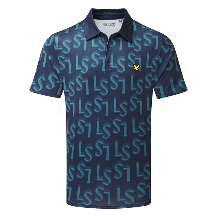Lyle & Scott LS Monogram Printed Golf Polo Shirt Shoreline