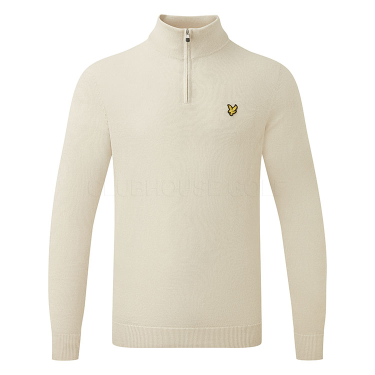 Lyle & Scott Merino 1/4 Zip Golf Sweater Sesame