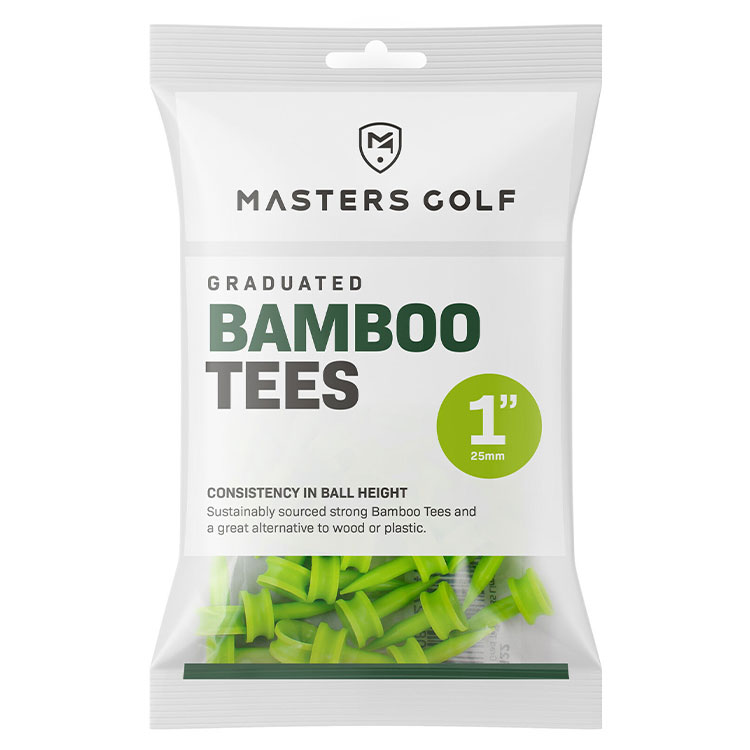 Masters 1″ Bamboo Graduated Golf Tees (25 Pack) Lime