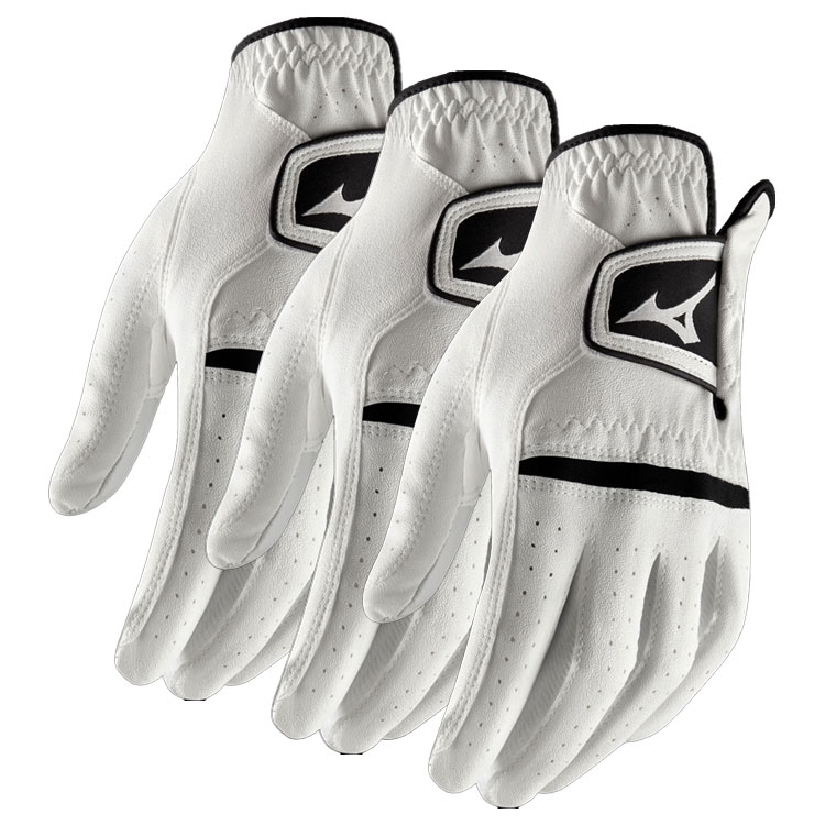 Mizuno Comp Golf Glove (3 Pack) White  /  Right Handed Golfer