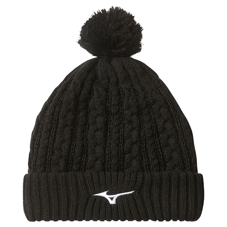 Mizuno Knit Bobble Golf Beanie Black