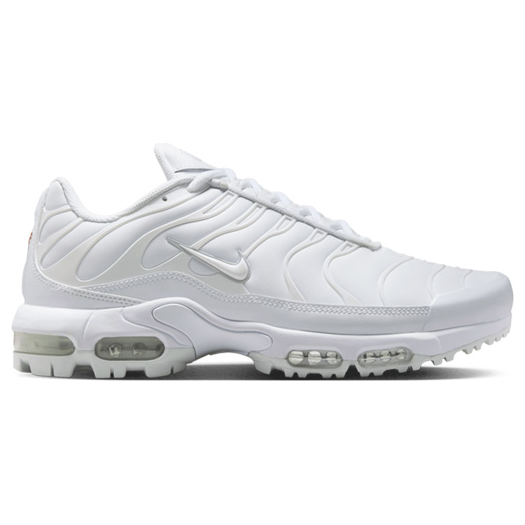 Nike Air Max Plus Golf Shoes White / Pure Platinum / Gold / Salsa Red