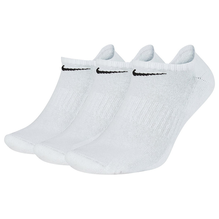 Nike Everyday Cushioned No Show Golf Socks (3 Pack) White / Black