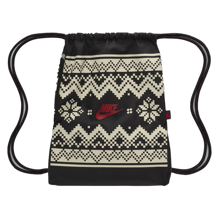Nike Heritage Festive Drawstring Golf Bag Black / Coconut Milk / University Red