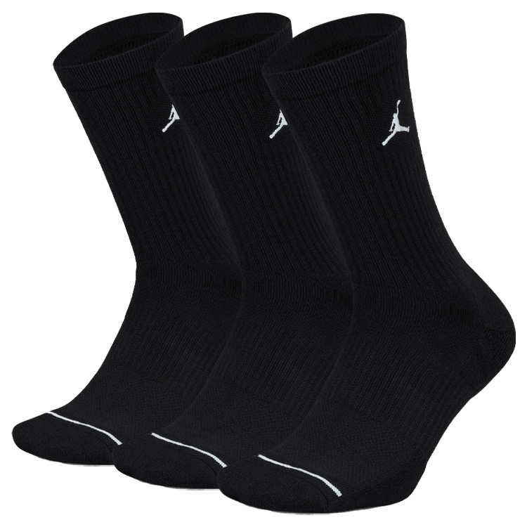 Nike Jordan Everyday Crew Golf Socks (3 Pack) Black / White