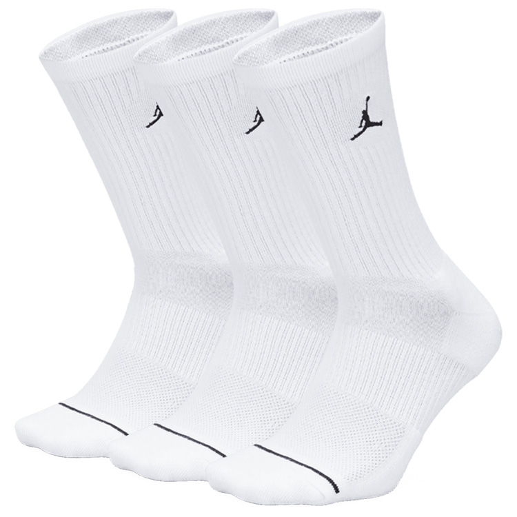 Nike Jordan Everyday Crew Golf Socks (3 Pack) White / Black