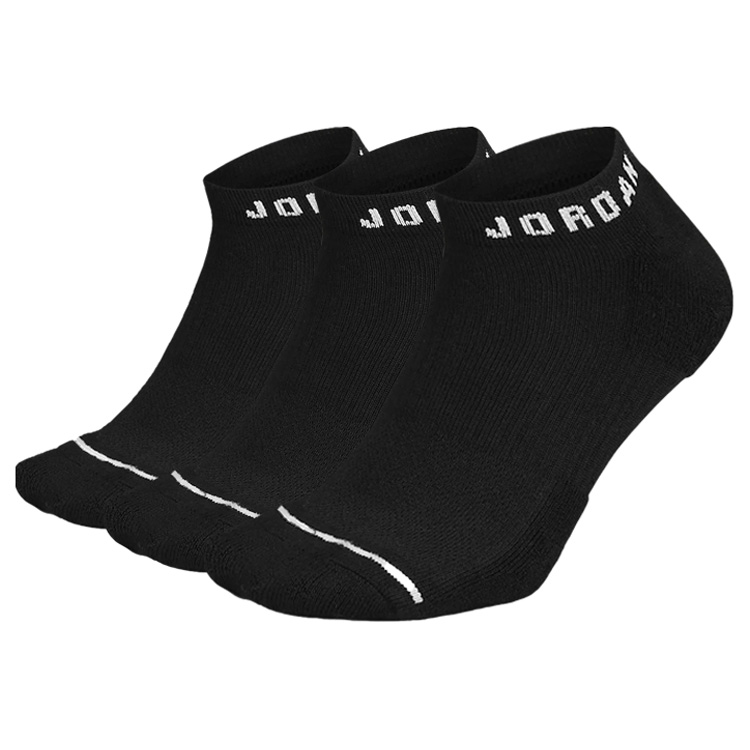 Nike Jordan Everyday No Show Golf Socks (3 Pack) Black / White