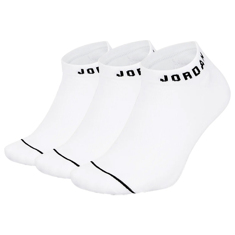 Nike Jordan Everyday No Show Golf Socks (3 Pack) White / Black
