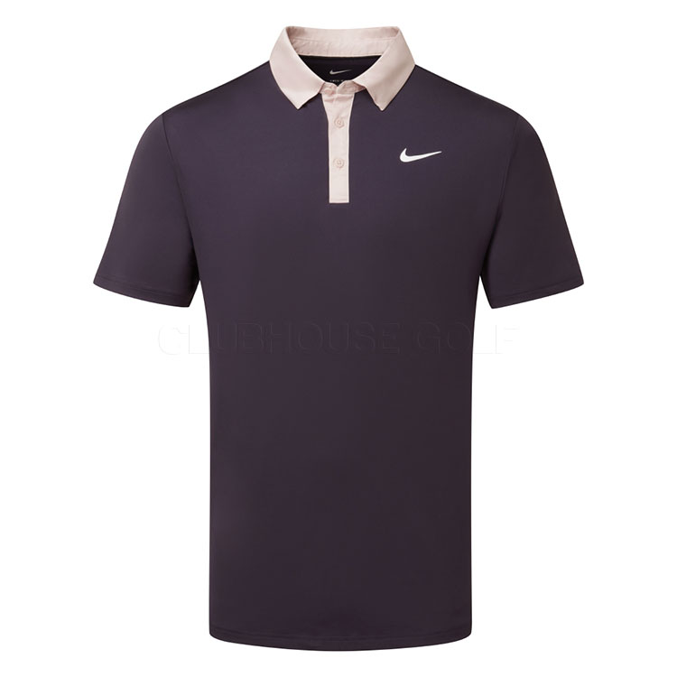 Nike Dry Tour Contrast Golf Polo Shirt Cave Purple / Silt Red / White