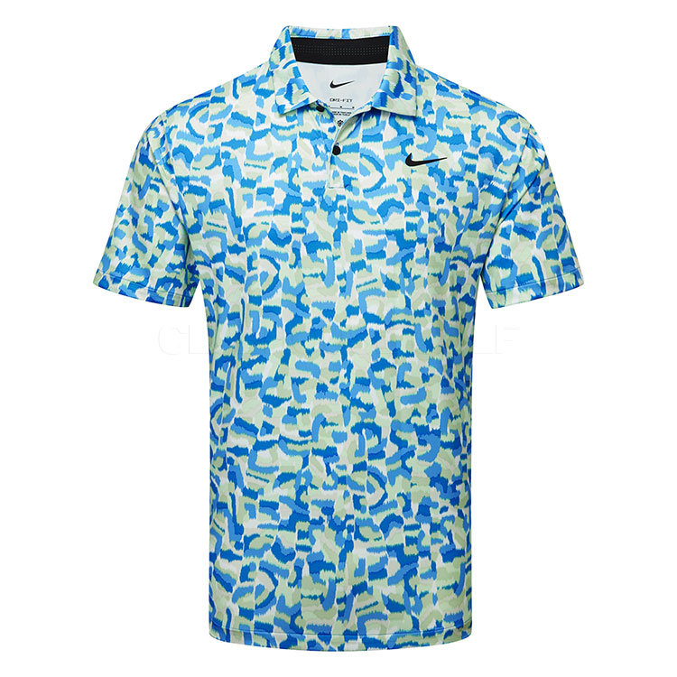 Nike Dry Tour Confetti Print Golf Polo Shirt Light Photo Blue / Black