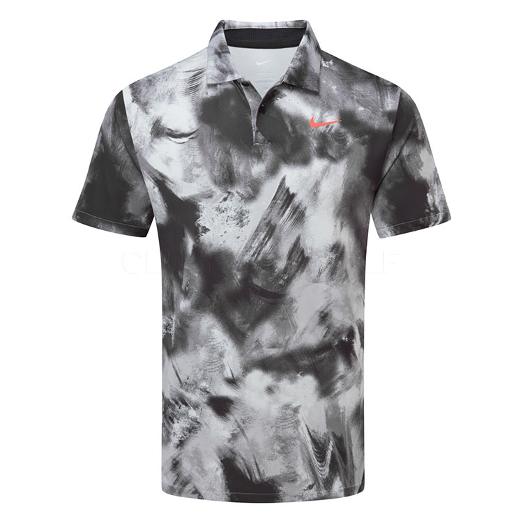 Nike Dry Tour Ombre Print Golf Polo Shirt Black / Turf Orange