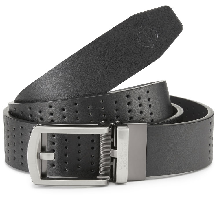 Oscar Jacobson Shelby Leather Golf Belt Black
