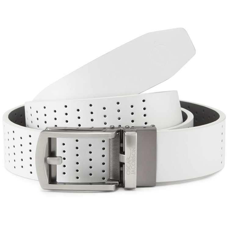 Oscar Jacobson Shelby Leather Golf Belt Lunar Grey