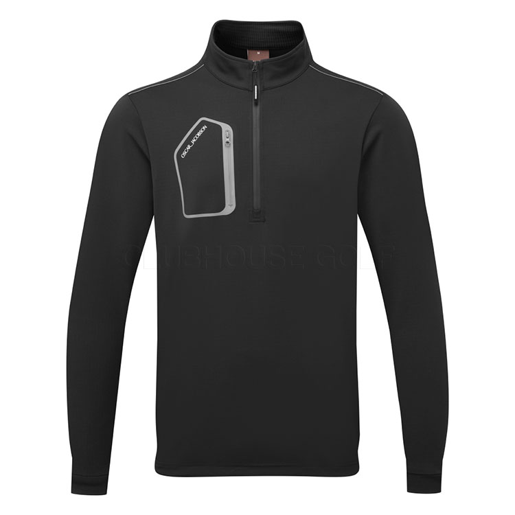 Oscar Jacobson Hastings 1/4 Zip Golf Sweater Black / Pewter