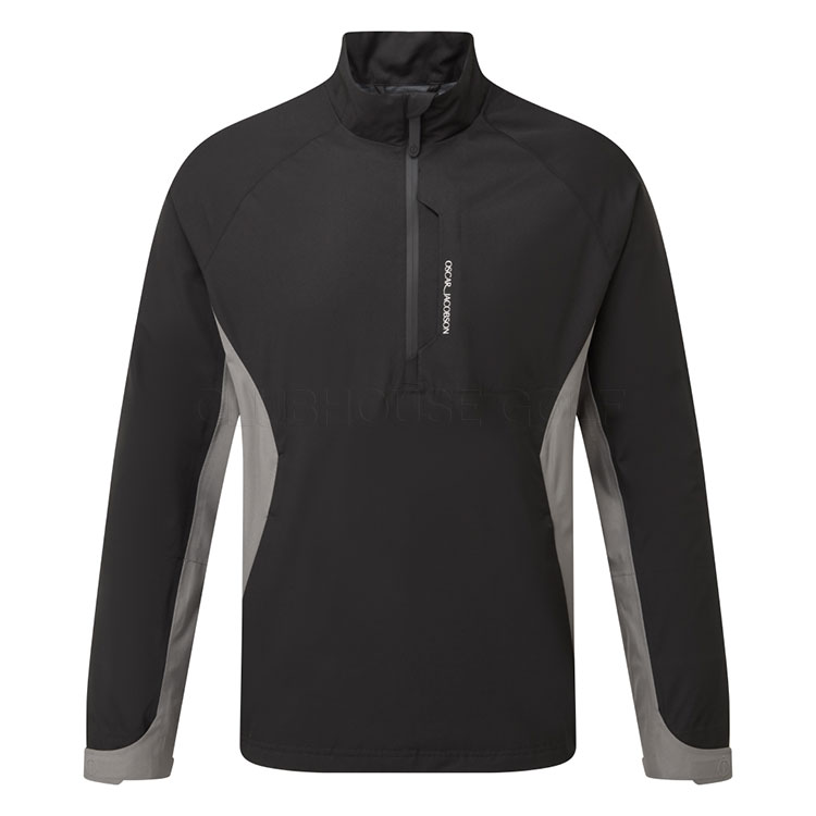 Oscar Jacobson Pinewood 1/4 Zip Waterproof Golf Jacket Black / Pewter