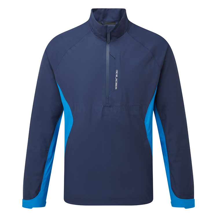 Oscar Jacobson Pinewood 1/4 Zip Waterproof Golf Jacket Navy / Cobalt