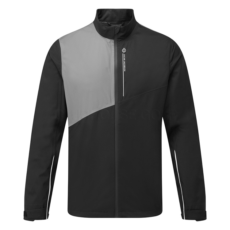 Oscar Jacobson Greylands Waterproof Golf Jacket Black / Pewter