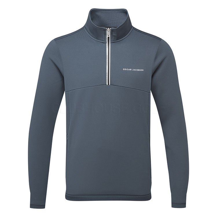 Oscar Jacobson Longton Tour 1/4 Zip Golf Sweater China Blue