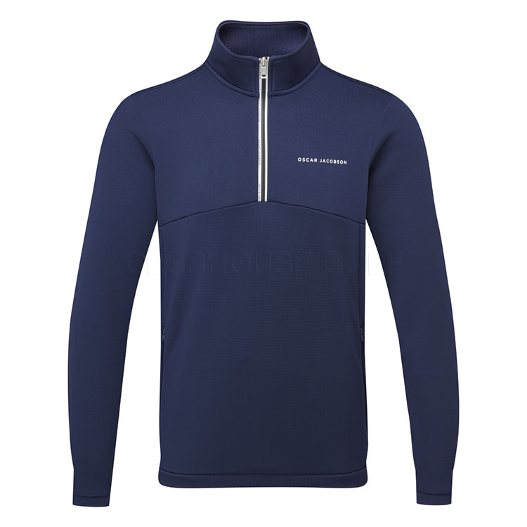 Oscar Jacobson Longton Tour 1/4 Zip Golf Sweater Navy