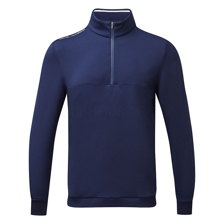 Oscar Jacobson Westland 1/4 Zip Golf Sweater Navy