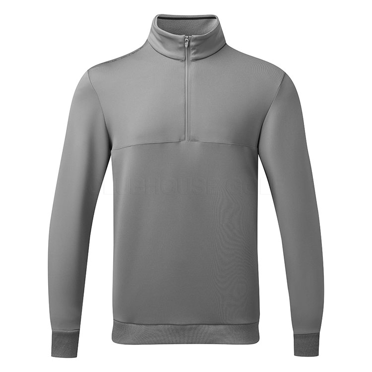 Oscar Jacobson Westland 1/4 Zip Golf Sweater Pewter