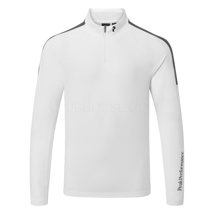 Peak Performance Lightweight 1/2 Zip Golf Sweater White / Motion Grey