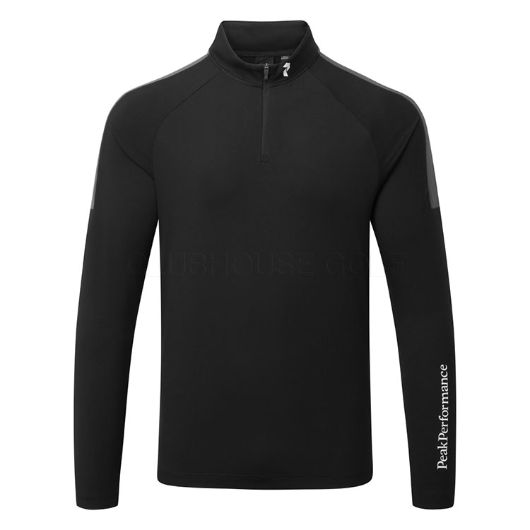 Peak Performance Lightweight 1/2 Zip Golf Sweater Black / Motion Grey