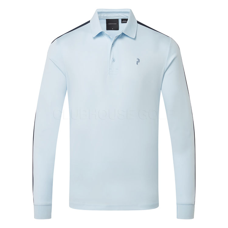 Peak Performance Player Long Sleeve Golf Polo Shirt Cloud / Salute Blue
