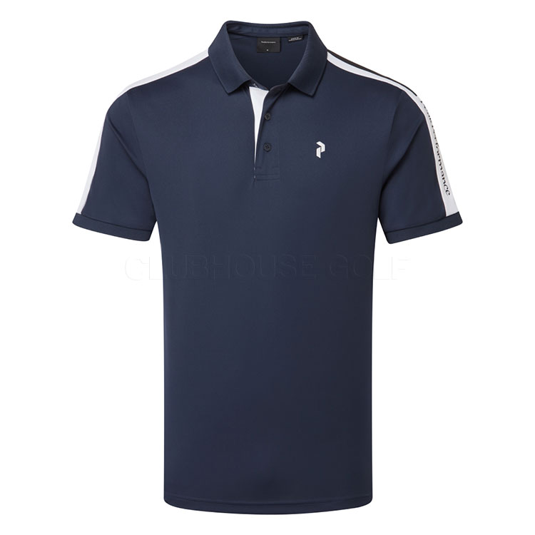 Peak Performance Player Golf Polo Shirt Blue Shadow / White