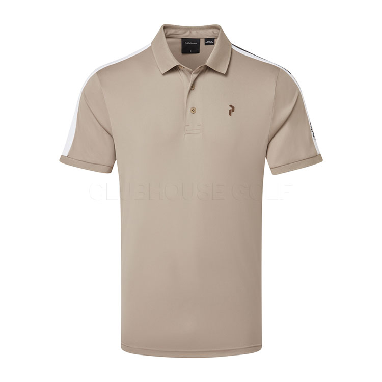 Peak Performance Player Golf Polo Shirt Avid Beige / White
