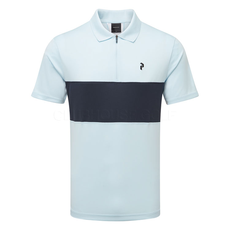 Peak Performance Player Zip Golf Polo Shirt Cloud / Blue Shadow