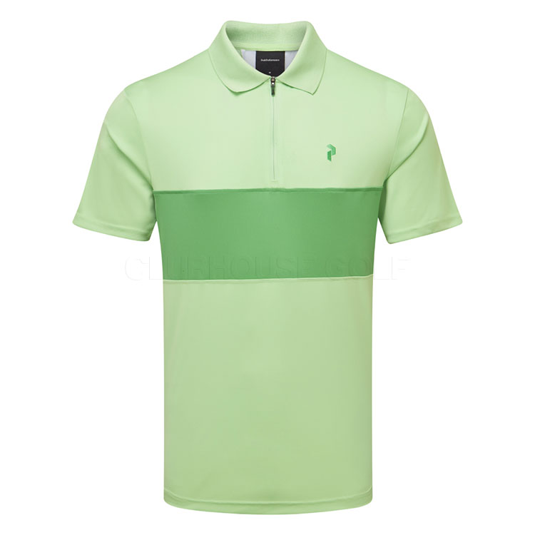 Peak Performance Player Zip Golf Polo Shirt Vivid Green / Peppermint