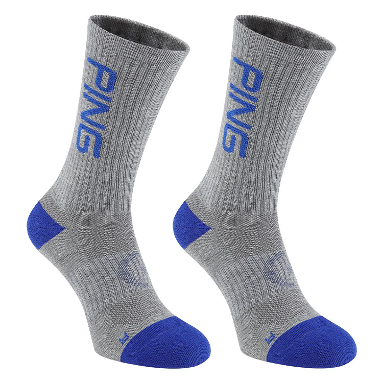 Ping Logo Golf Socks (2 Pack) Grey / Black Multi