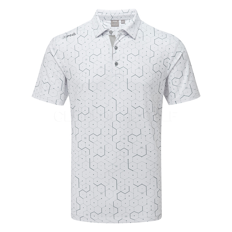 Ping Geo Golf Polo Shirt White / Dark Mineral