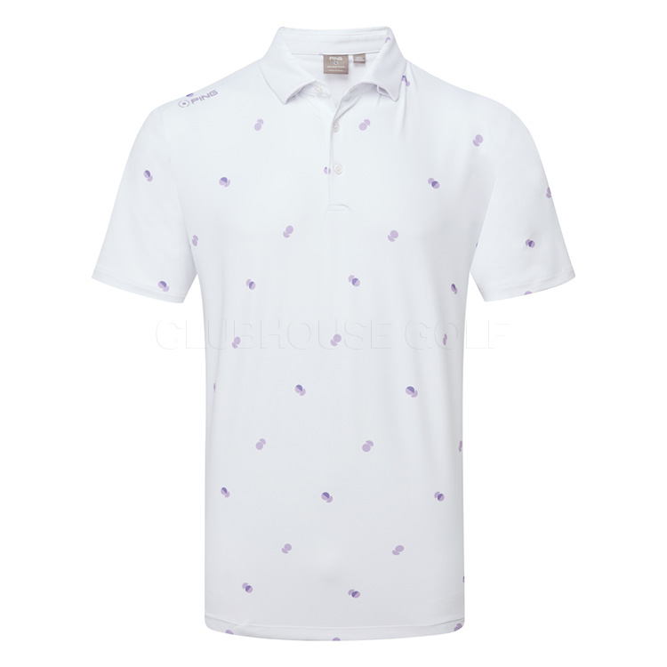 Ping Two Tone Golf Polo Shirt White / Cool Lilac Multi