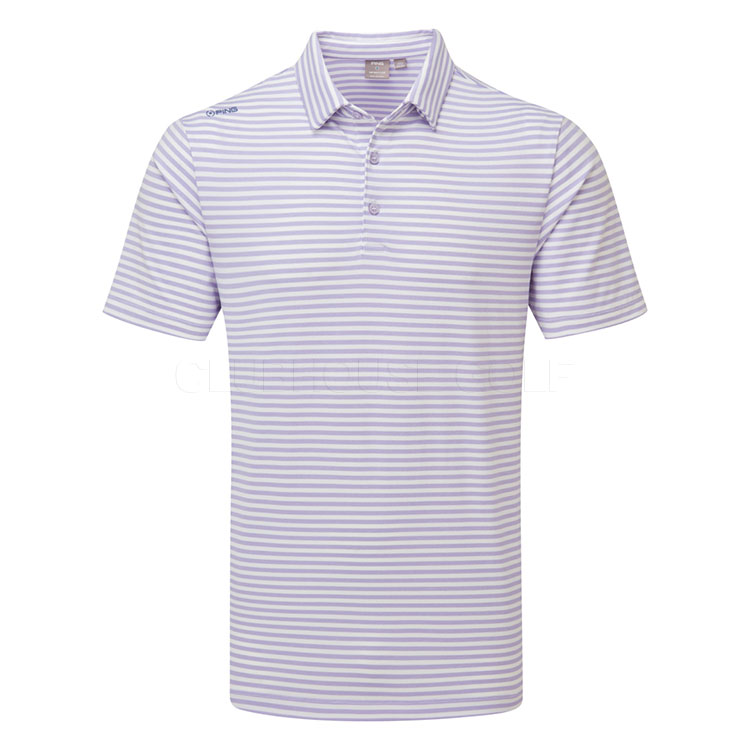 Ping Owain Golf Polo Shirt Purple Ash / White