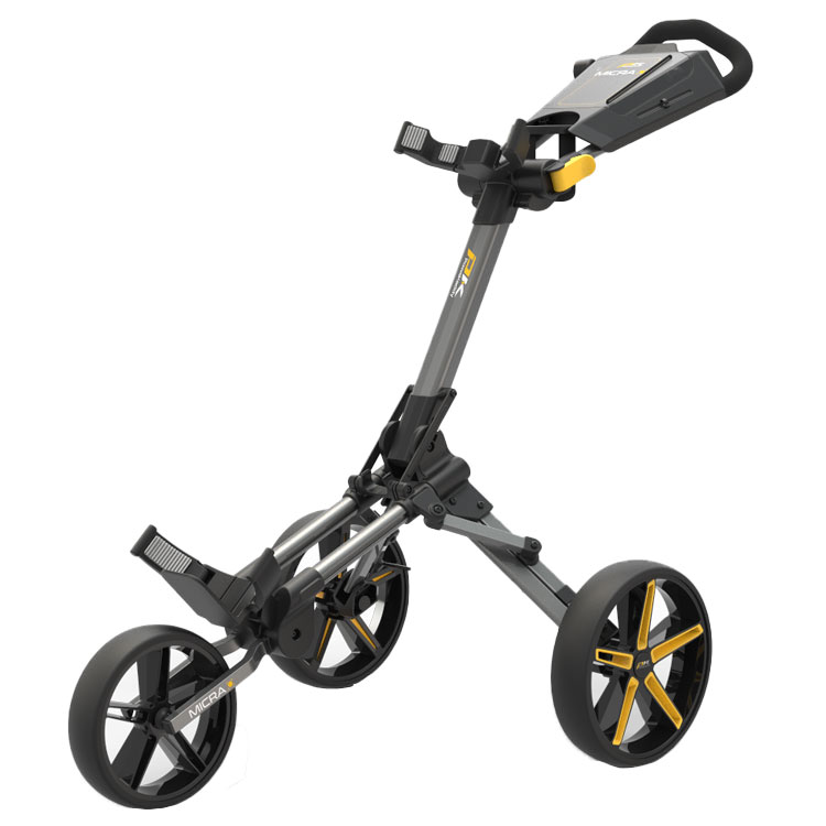 PowaKaddy Micra Golf Trolley Gunmetal / Yellow