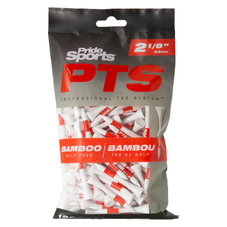 Pride PTS Bamboo 2 1/8″ Golf Tees (120 Pack) Red