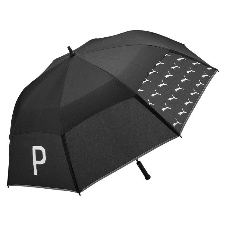 Puma Golf Double Canopy Golf Umbrella Black / White