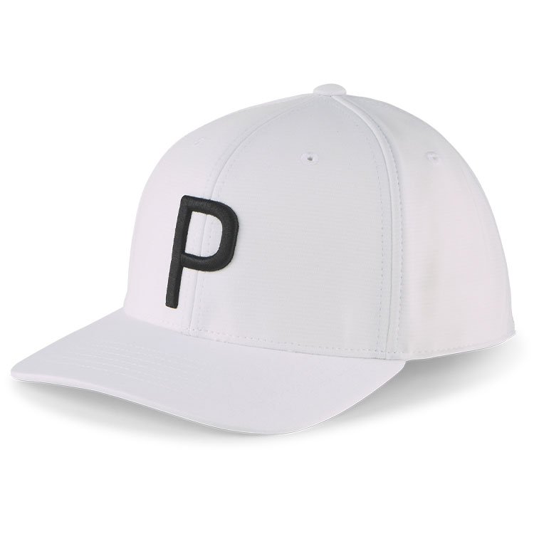 Puma P Snapback Golf Cap Bright White / Puma Black