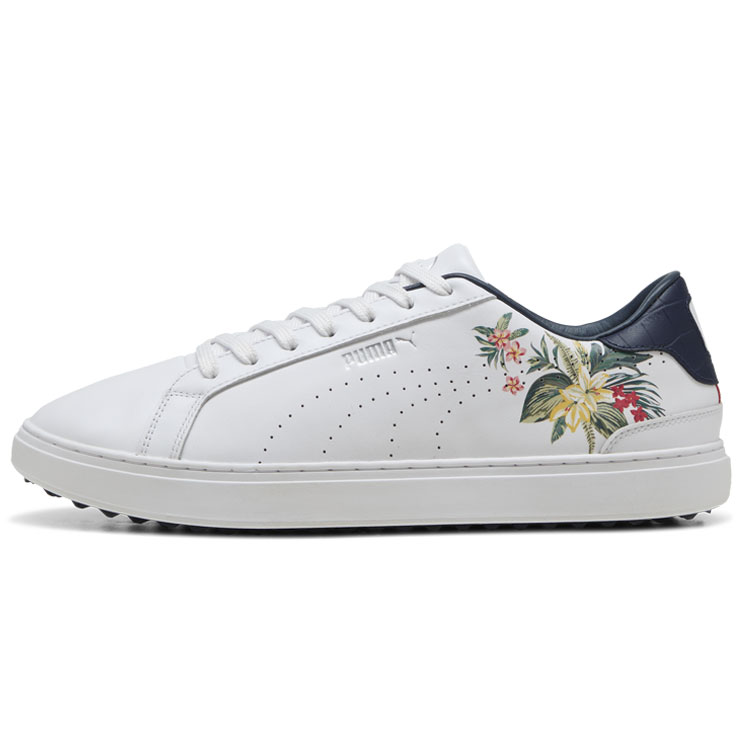 Puma x Palm Tree Crew Clyde G Golf Shoes Puma White / Deep Navy / Red Fire