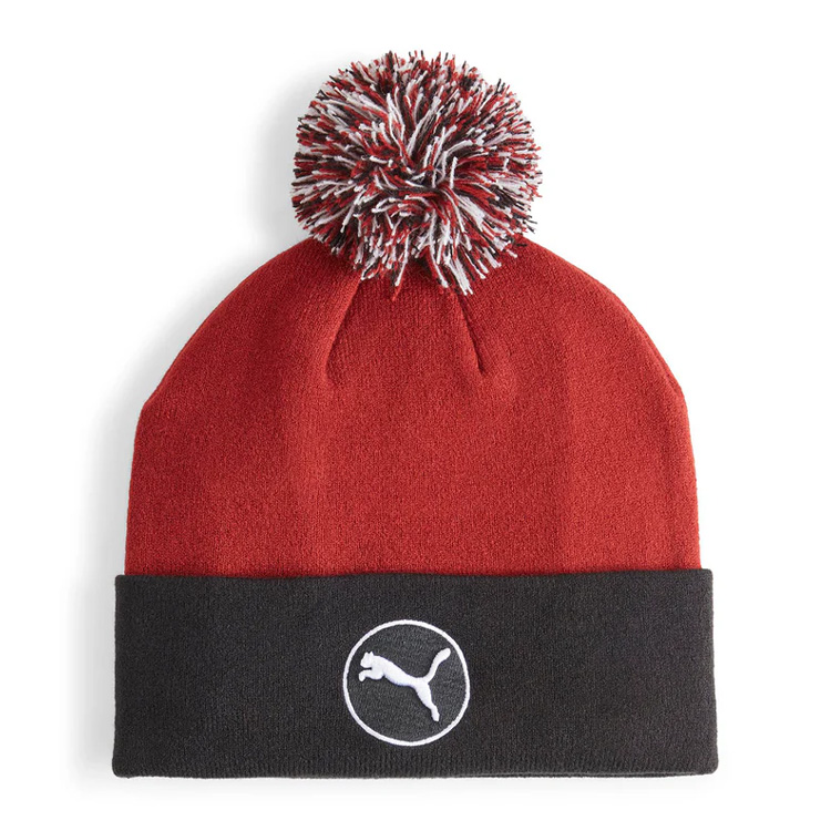 Puma WRMLBL Removable Pom Golf Beanie Intense Red / Puma Black