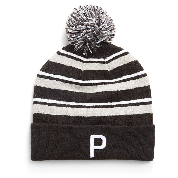 Puma WRMLBL Stripe Golf Beanie Ash Grey / Puma Black