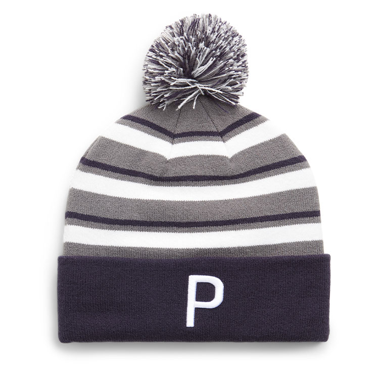 Puma WRMLBL Stripe Golf Beanie Navy Blazer / Slate Grey