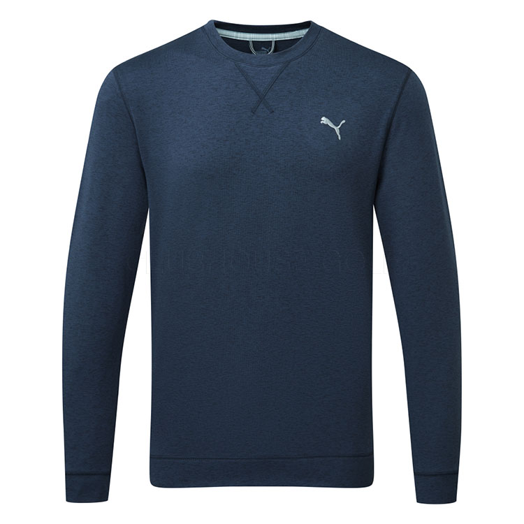 Puma Cloudspun Heather Crew Golf Popover Navy Blazer Heather