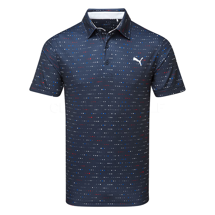 Puma Keys Golf Polo Shirt Deep Navy / Strong Red
