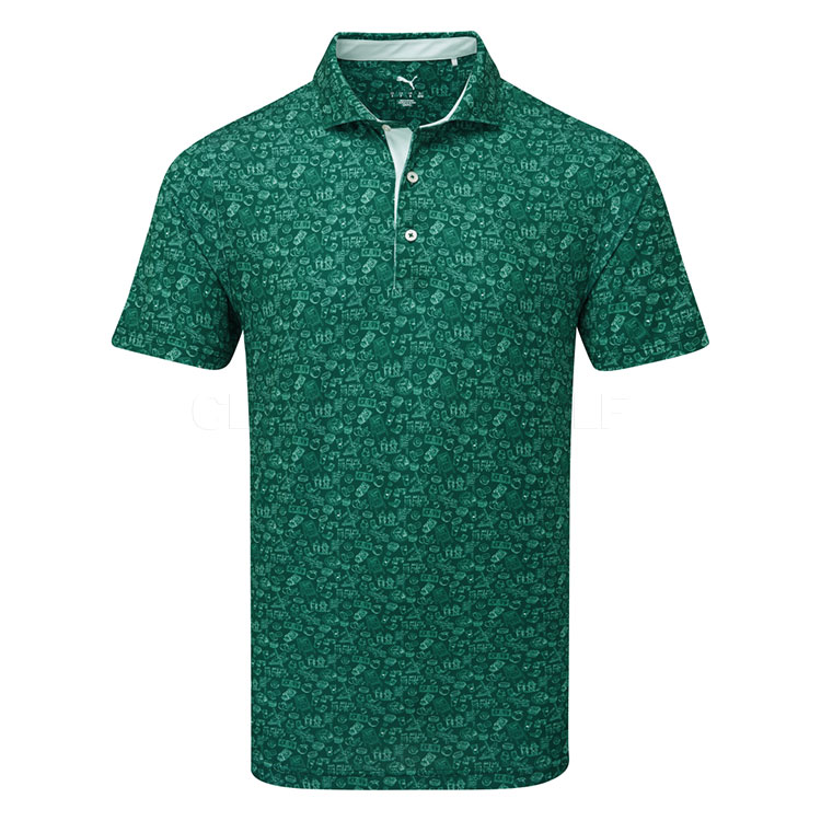 Puma MATTR Peach Stand Golf Polo Shirt Dark Myrtle
